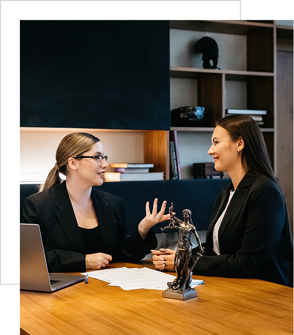 Consulting business woman lawyer or judge consultant holding a meeting with a client, concept of justice, consultation, and legal services.