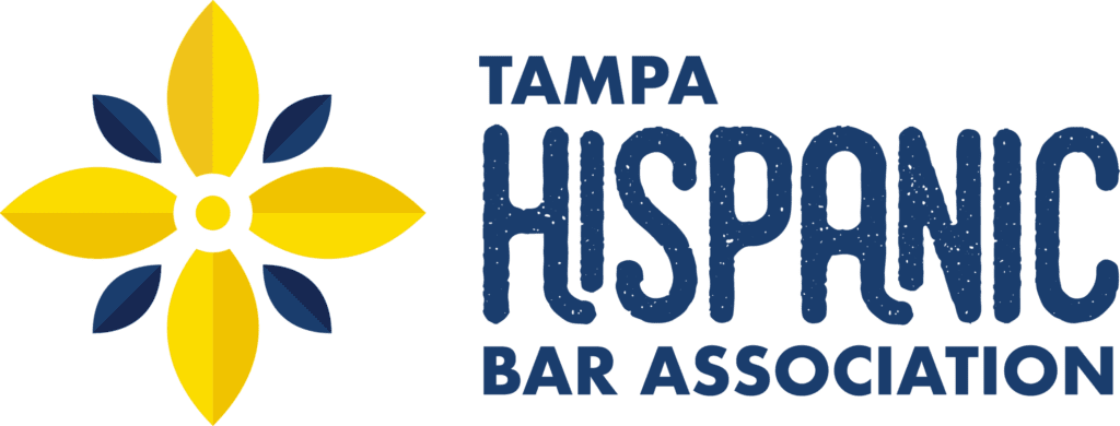 Logo for Tampa Hispanic Bar Association with vibrant colors.
