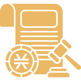 Law and currency symbol illustration