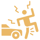 Vehicle hitting person sign